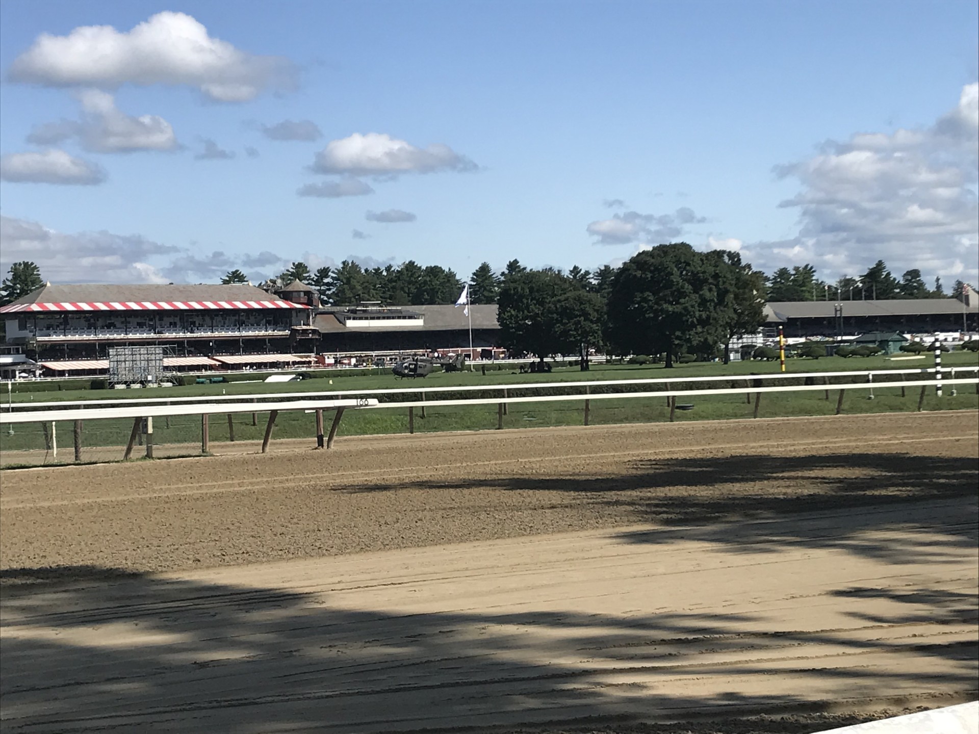 Saratoga Race Course grandstand and track in Saratoga Springs, NY